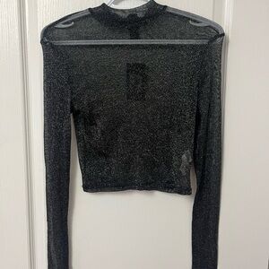 Elegant Black Sheer Women's Top